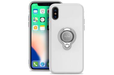 Etui iPhone X PURO Magnet Ring Cover - białe