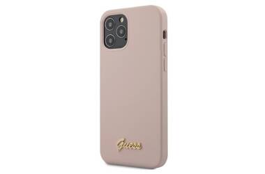 Etui do iPhone 12/12 Pro Guess Guess Silicone Script różowe