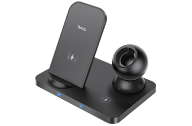Ładowarka Indukcyjna Hoco CW33 3-in-1 Wireless Charger Black 15W