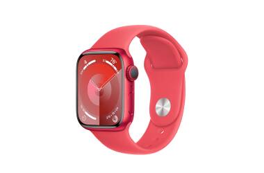 Apple Watch S9 41mm aluminium w kolorze czerwonym z paskiem sportowym w kolorze czerwonym - S/M