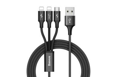 Kabel do iPhone/iPad Baseus Rapid 3w1 1.2m - czarny 
