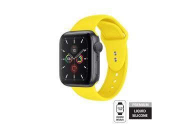 Pasek do Apple Watch 38/40/41 mm Crong Liquid Band - żółty