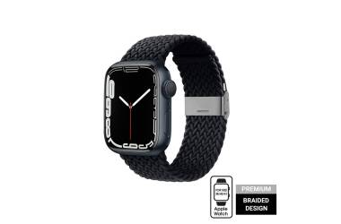 Pasek do Apple Watch 38/40/41 mm Crong Wave Band Pleciony grafitowy