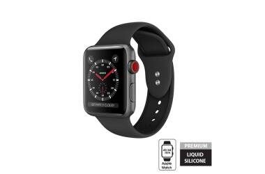 Pasek do Apple Watch 42/44/45/49 mm Crong Liquid Band - czarny