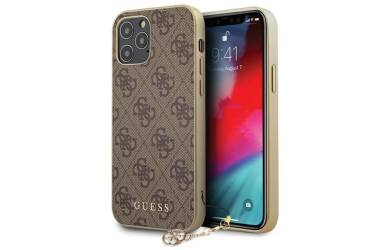 Etui iPhone 12 / 12 Pro Guess 4G Charms Collection - brązowe