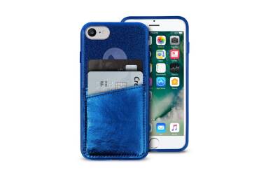 Etui iPhone 6/6s/7/8/SE 2020 PURO Shine Pocket - niebieskie 