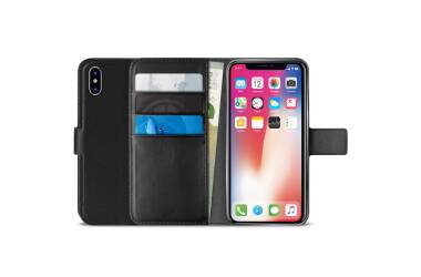 Etui do iPhone XR z kieszeniami na karty PURO Booklet Wallet Case - czarne