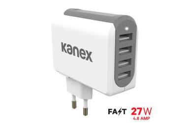 Ładowarka sieciowa z czterema portami USB Kanex - biała 