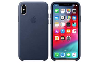 Etui do iPhone X/XS Apple skórzane w kolorze nocnego błękitu