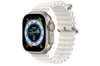 Apple Watch Ultra 49mm + Cellular tytan z paskiem Ocean w kolorze białym 