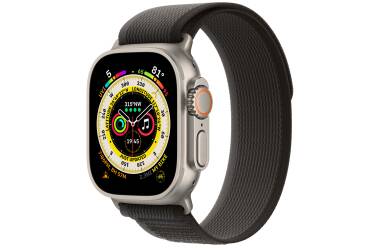 Apple Watch Ultra 49mm + Cellular tytan z opaską Trail w kolorze czarnym/szarym - S/M 
