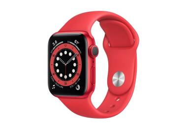 Apple Watch S6 40mm Czerwony z paskiem w kolorze czerwonym