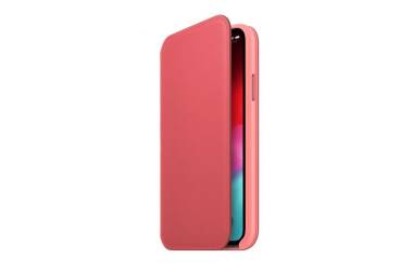 Etui do iPhone Xs Max Apple Leather Folio - zgaszony róż