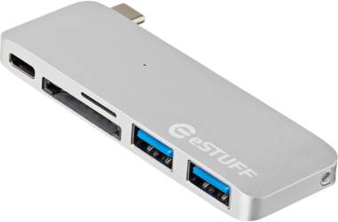 Przejściówka eSTUFF USB - C HUB Srebrna