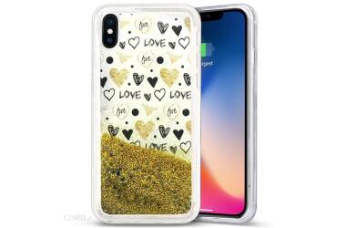 Etui do iPhone X/Xs Zizo Liquid Glitter Star Case - złote