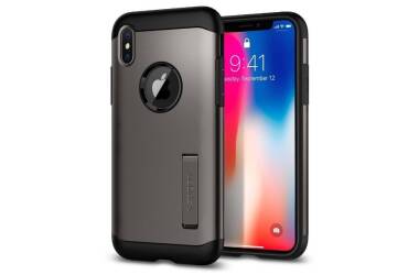 Etui iPhone X SPIGEN SGP Slim Armor Gunmetal - szare