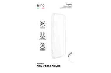 Etui do iPhone Xs Max Aiino Premium ze szklanym tyłem przezroczyste