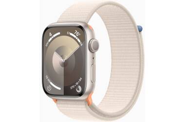 Apple Watch S9 45mm aluminium w kolorze księżycowej poświaty z opaską sportową w kolorze księżycowej poświaty