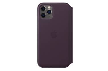 Skórzane etui folio do iPhone 11 Pro Max Apple - śliwkowe