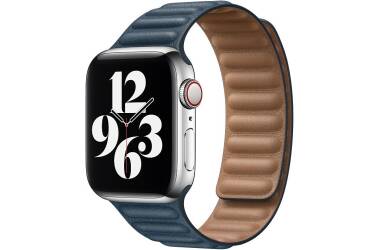 Apple pasek do Apple Watch 41mm z karbowanej skóry rozmiar S/M - bałtycki błękit