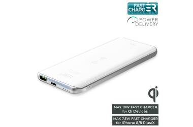 Powerbank Puro Wireless Slim 8000 mAh - biały