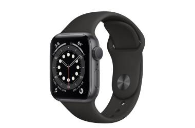Apple Watch S6 40mm Gwiezdna Szarość z paskiem w kolorze czarnym