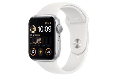 Apple Watch SE 2 40mm aluminium w kolorze srebrnym z paskiem sportowym w kolorze białym