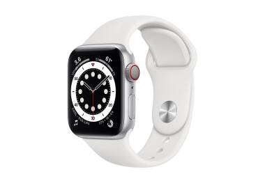 Apple Watch S6 40mm GPS + Cellular Srebrny z paskiem w kolorze białym