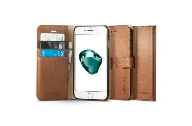 Etui do iPhone 7/8/SE 2020 Spigen Wallet S - brązowe