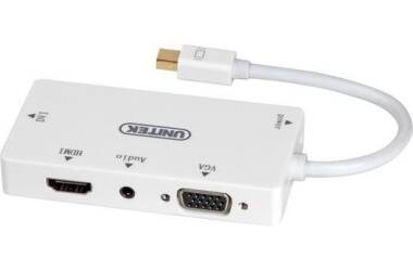 Przejściówka z miniDisplayPort na HDMI/DVI/VGA/Audio (3.5mm Jack) Unitek - biała