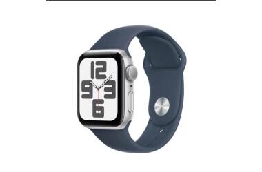 Apple Watch SE 2 44mm aluminium srebrny z paskiem sportowym w kolorze sztormowego błękitu