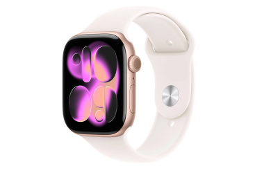 RZESZÓW Apple Watch S11 46mm aluminium w kolorze różowe złoto z paskiem sportowym w kolorze łagodny róż M/L MEV74MP/A