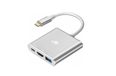 AKTBXVAU3HMPDAV Przejściówka TB USB-C HUB 3w1 HDMI, USB, USB-C - srebrny RZESZÓW 