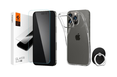 RZESZÓW Etui do iPhone 14 Pro Spigen Crystal Flex Clear + szkło - przeroczyste ASE05404