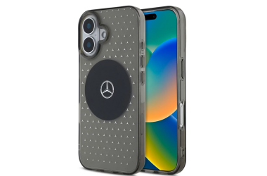 RZESZÓW Etui do iPhone 16 Mercedes Star Pattern MagSafe czarny MEHMP16S23HCPK