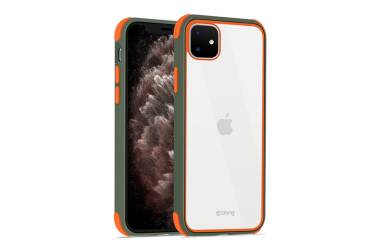 Etui do iPhone 11 Crong Trace Clear Cover - cyjan/pomarańczowy