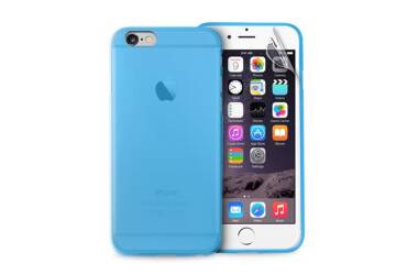 PURO Ultra Slim 0.3 Cover - Zestaw etui + folia na ekran iPhone 6 Plus Niebieskie