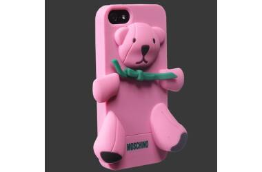 Etui do iPhone SE/5/5S Moschino bear silicon - różowe