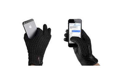 Mujjo Leather Crochet Touchscreen Gloves 7.5 skórzane rękawiczki