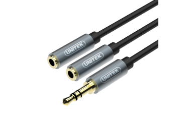 Unitek przewod miniJack 3,5mm (M) - 2x 3,5mm (F)