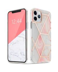 Etui do iPhone 12 mini Tech-Protect Marble 2 - różowe  - zdjęcie 1