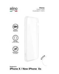 Etui do iPhone X/Xs Aiino Glassy ze szklanym tyłem przezroczyste  - zdjęcie 1