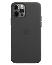 Etui iPhone 12 Pro Max Apple Leather Case z MagSafe - czarne - zdjęcie 1