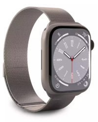 Pasek do Apple Watch 42/44/45mm Puro Milanese Magnetic Band titanium - zdjęcie 1