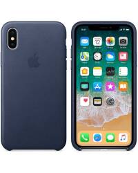 Etui do iPhone X/XS Apple Leather Case  - nocny błękit - zdjęcie 3