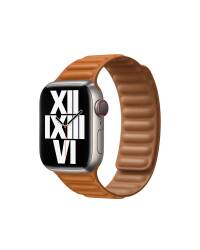 Apple pasek do Apple Watch 38/40/41 mm z karbowanej skóry rozmiar M/L  - złocisty brąz - zdjęcie 1