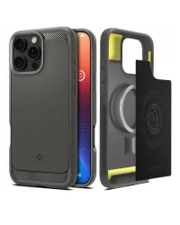 Warszawa Kraków Etui iPhone 16 Pro Max Spigen Rugged Armor MagSafe gray - zdjęcie 2