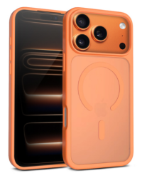 Etui do iPhone 17 Pro Crong Hybrid Matte MAG Cover pomarańczowe - zdjęcie 1