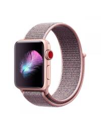 Pasek sportowy do Apple Watch 38/40mm z plecionego nylonu w kolorze różowym - zdjęcie 1