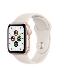 Apple Watch SE 44mm aluminium w kolorze złotym z paskiem sportowym w kolorze księżycowej poświaty - zdjęcie 1